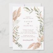Pampas Grass Wedding Invitation Kaart (Voorkant)
