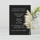 Pampas Grass Wedding Invitation Kaart (Staand voorkant)