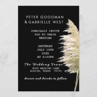 Pampas Grass Wedding Invitation Kaart