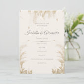 Pampas Grass Wedding Program Kaart (Staand voorkant)