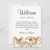 Pampas Grass Wedding Welkom Tas Letter Kaart (Voorkant)