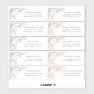 Pampas Grass White Gast Namen Adresetiketten Sticker