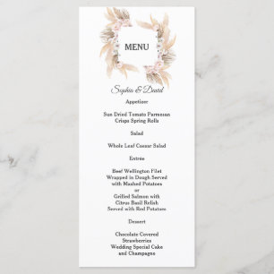 Pampas Grass White Orchid Rozen Weddenschap Menu