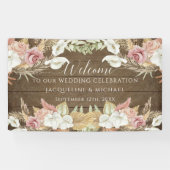 Pampas Greenery Blush Floral Rustic Beach Wedding Spandoek (Horizontaal)