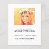 Pampas herbe blush graduation carte faire-part (Dos)