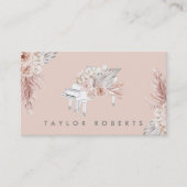 pampas herbe boho fleurs piano carte de visite (Devant)