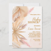 pampas herbe douche bébé invitations (Devant)