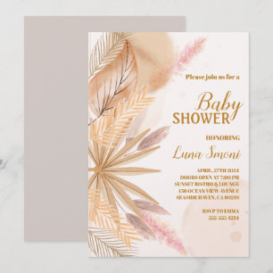 pampas herbe douche bébé invitations