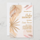 pampas herbe douche bébé invitations (Devant)