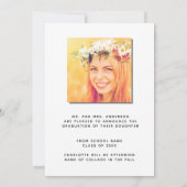 Pampas herbe photo blush graduation faire-part (Dos)