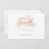 Pampas Herbe Rose Floral Petit Merci (Devant / Derrière)