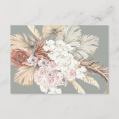 Pampas Krans Mos Sagegroen Monogram Elegant Informatiekaartje (Achterkant)