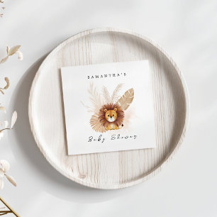 Pampas Lion baby shower uitnodiging Welkomstbord Servet