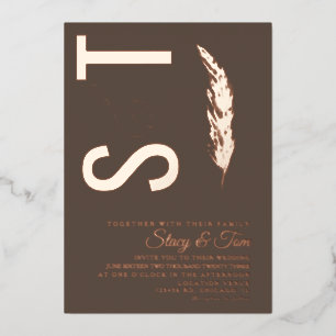 Pampas Logo Ampersand Wedding geperst Folie Uitnodiging