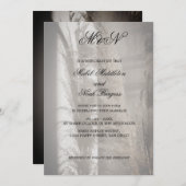 Pampas Mariage Romantique Script Invitation (Devant / Derrière)