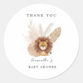 Pampas mignon baby shower Lion autocollant (Devant)