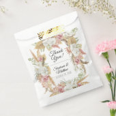 Pampas Palm Foliage Wit Blush Bloemen Rustiek Boho Bedankzakje (Gezegeld)