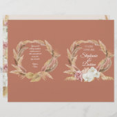 Pampas Palm Pink Floral Terrcotta Programme de mar (Devant / Derrière)