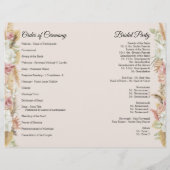 Pampas Palm Pink Floral Terrcotta Wedding Programm (Achterkant)