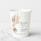 Pampas palmbladerappelboomgaard papieren bekers (Achterkant)