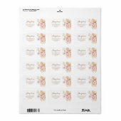 Pampas Pampas Passe Floral Rose Étiquette de adres (Feuille entière)