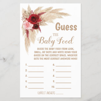 Pampas raad de Baby Baby shower game Kaart
