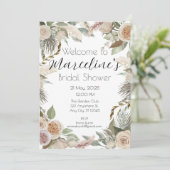 Pampas romantique et Invitation Rose Fête des mari (Debout devant)