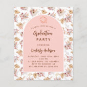 Pampas roos budget graduatie feestuitnodiging flyer (Voorkant)