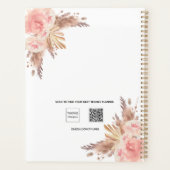 Pampas roos goudflorals foto 2023 planner (Achterkant)