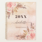 Pampas roos goudflorals naam 2023 planner (Voorkant)