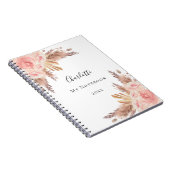 Pampas roos goudflorals naam notitieboek (Rechterzijde)