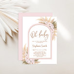 Pampas Rose Baby shower Grass Invitation fille<br><div class="desc">Pampas Rose Baby shower Grass Invitation fille</div>