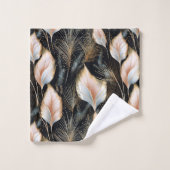 Pampas rose et bleu Parties scintillant en herbe (Gant de toilette)