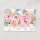 Pampas Rose Floral Mariage Grass Carte de site Web (Dos)
