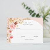 Pampas rose pâle Boho Boho Floral Mariage RSVP (Debout devant)