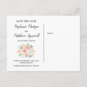 Pampas Rozen Groen Bruiloft Save The Date Aankondigingskaart (Achterkant)