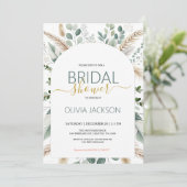 Pampas Rustic Boho Bridal Showeuse Invitation (Debout devant)
