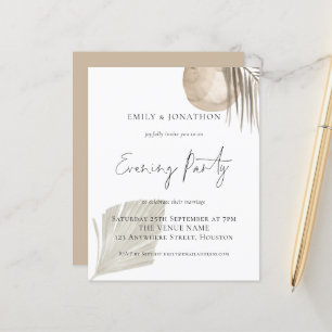Pampas Script Wedding Evening Party van budget uit