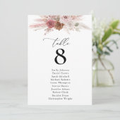 Pampas stoffige roze bloemen Tabel Nummer (Staand voorkant)