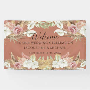 Pampas Terra Cotta Blush Pink Floral Beach Weddens Spandoek