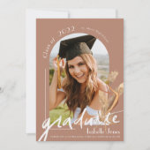 Pampas Terracotta Foto Afstuderen Aankondiging (Voorkant)