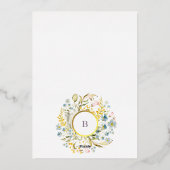 Pampas Wedding met Gold Leaf Spring Boho Folie Uitnodiging (Achterkant)