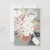 Pampas Wreath Moss Sage Green Monogram Elegant RSVP Kaartje (Achterkant)