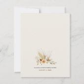 Pampasgras aquarel boho  bedankkaart (Achterkant)