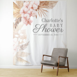Pampasgras Baby Shower Fotohut Achtergrond Wandkleed