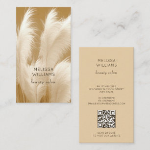 Pampasgras Beige Sepia Foto QR Code Visitekaartje