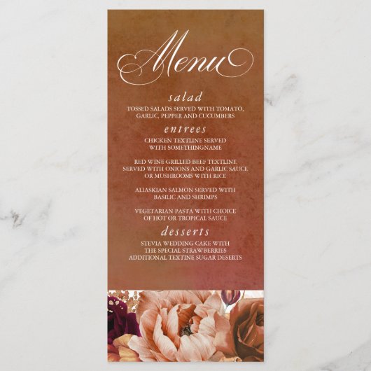 Pampasgras Bloem Aardenwerken Menu (Voorkant)