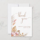 Pampasgras Boheemse Bloemen | VRIJGEZELLENFEEST Bedankkaart (Voorkant)