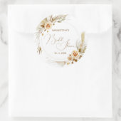 Pampasgras boho elegant tropisch ronde sticker (Tas)