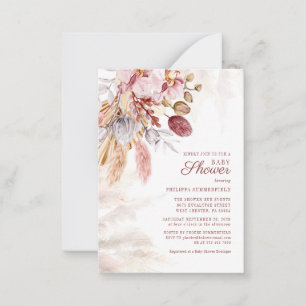 Pampasgras Boho Gedroogde Bloemen Meisje Baby Show Notitiekaartje